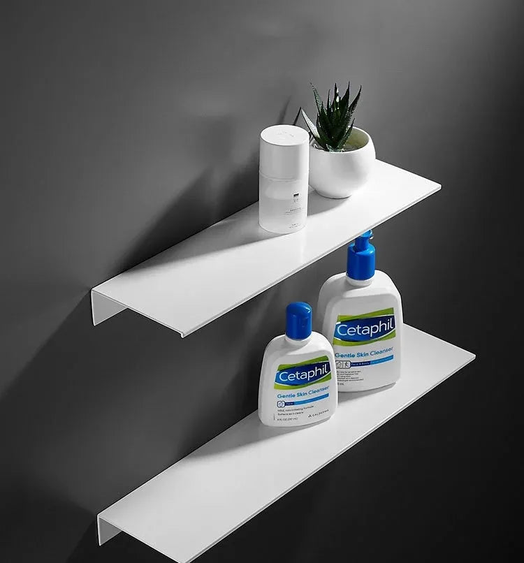 Brushed Gold Metal Bathroom Shelf Wall Storage Rack Washstand Drilling Large Wall Shelf for Storage 30/40/50cm Length Holder