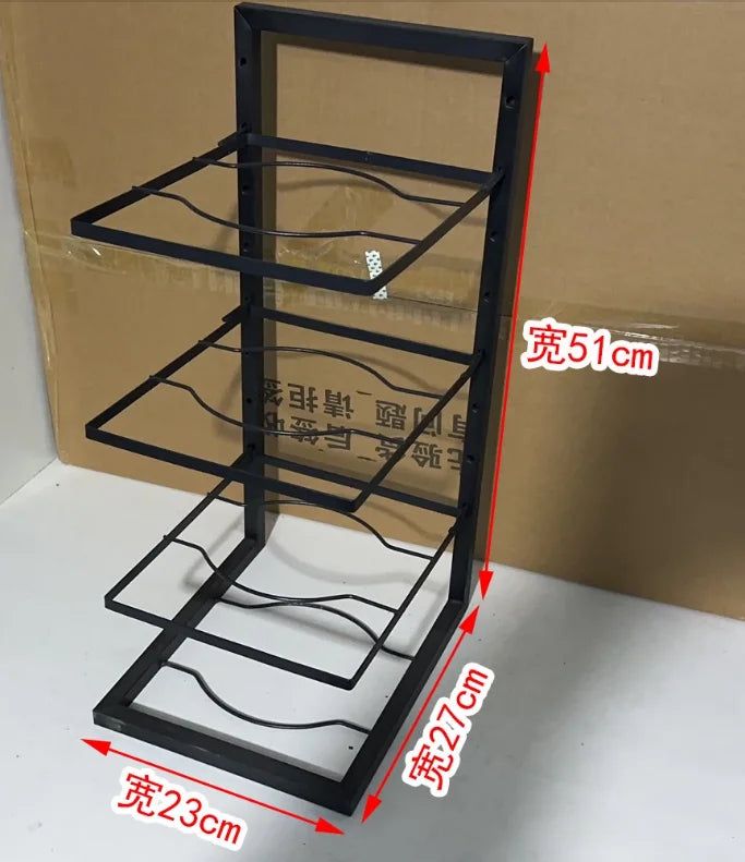 Adjustable Pot Rack Organizer, Kitchen Carbon Steel Pot Storage Rack, Multi-Layer Household Pot and Pan Organizer for Cabinet Un