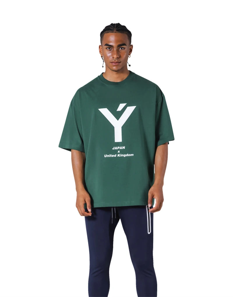 Green GYM Hip Hop Streetwear Men T-shirts Print T Shirt For Men Summer 100% Cotton Tees O-Neck Short Sleeve Tops