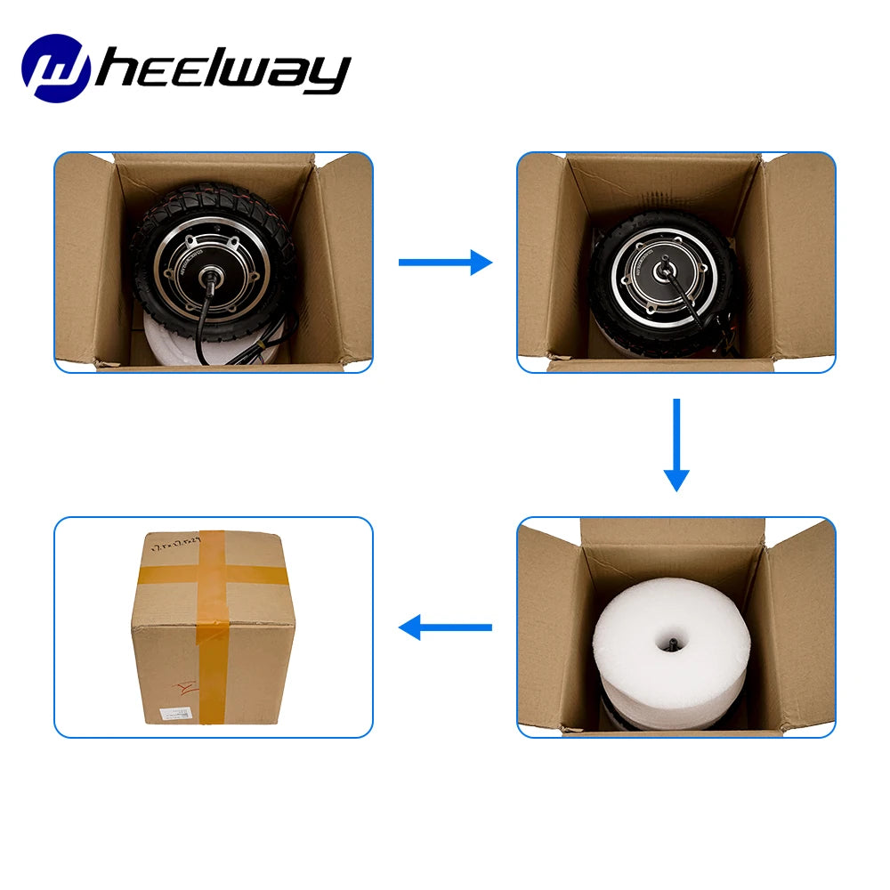 Electric Scooter Motor Folding Scooter Wheel Shared for Dual Drive Motor, 10 inch, 48V, 1000W, 60V, 1200W, 1500W, 50 Km/h