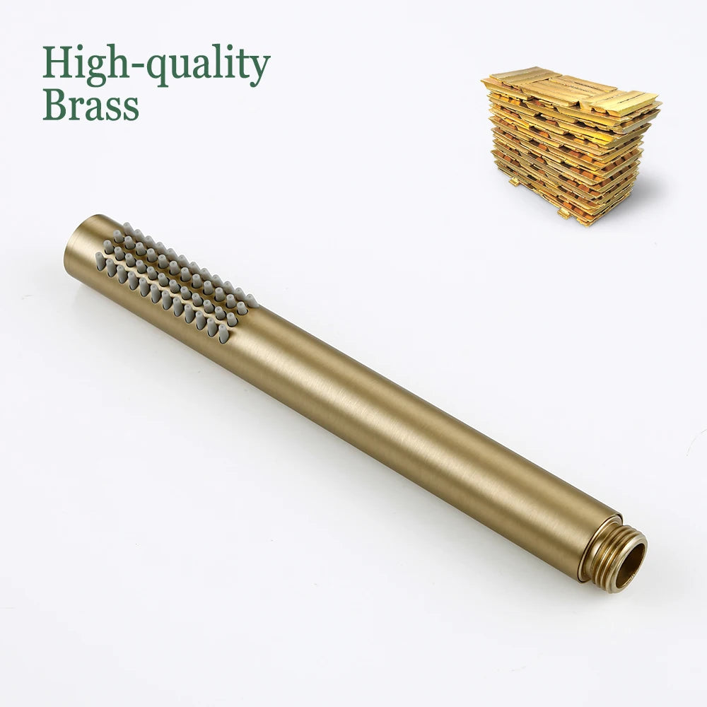 Black Handheld Bathroom Faucet High-pressure Water-Saving Shower Head Hardware Accessories Round Solid Brass Hand-Hold Shower