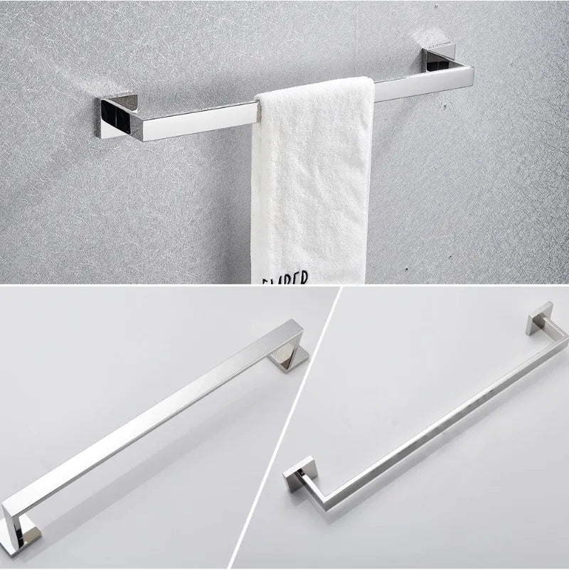 Stainless Steel Chrome Bath Hardware Set toilet accessories Chrome Towel Rack Toilet Paper Holder Towel Bar Bathroom Accessories