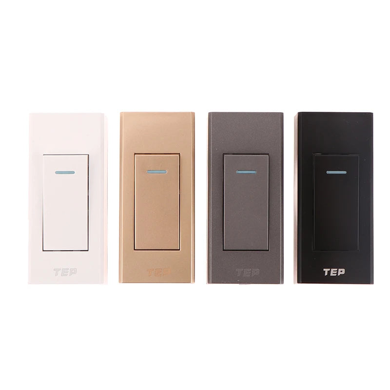 1 Gang 2 Way Surface Mount Switch Grey/White/Gold Panel Wall Light Switch Wire Hanging Installation Bedside On/Off Control Lamp