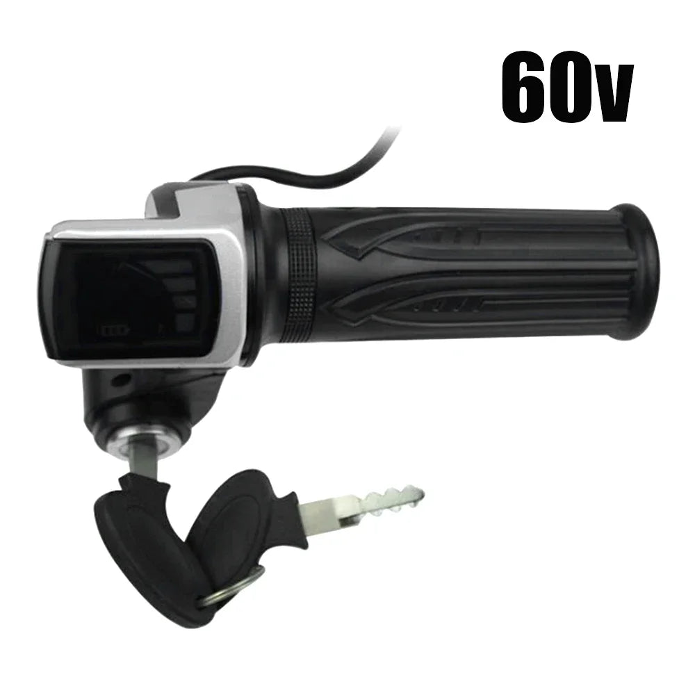 36V 48V 60V  Electric Scooter Throttle Grip With Key Lock Power Indicator Durable E-bike Accessories Motor With LCD Display