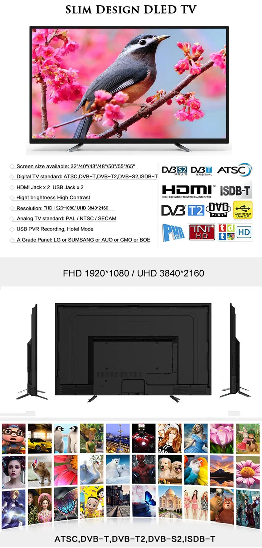 Vitek No Brand Slim Design Android Television 55 Inch Smart Tv