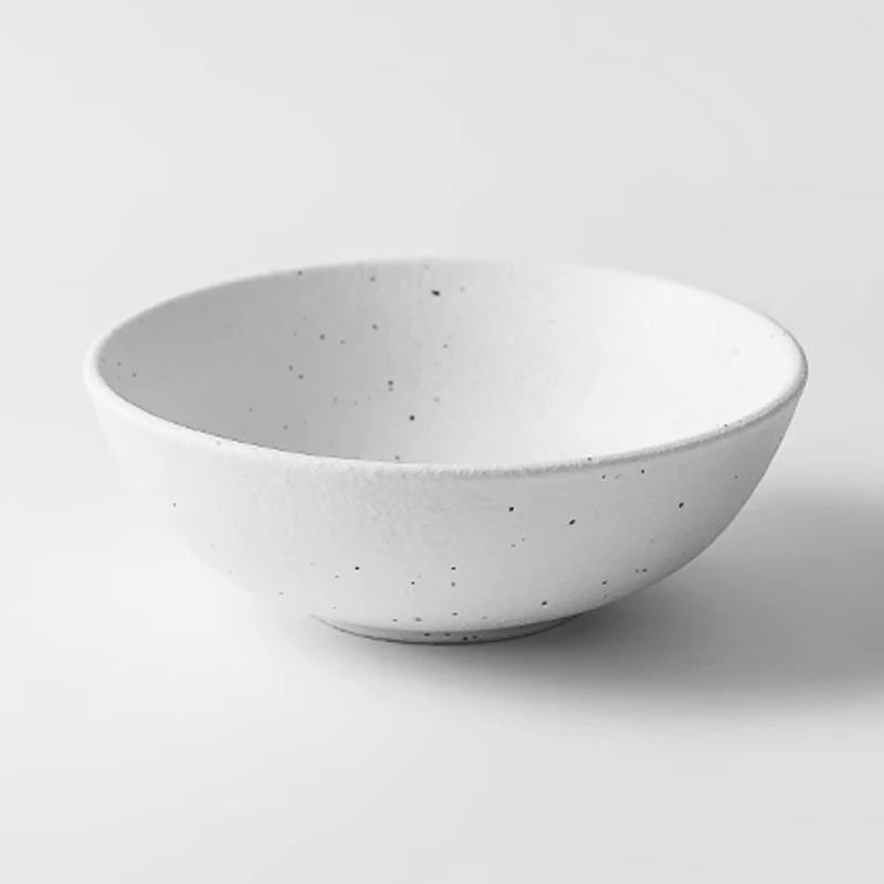 Japanese-style Tableware Set Bowls and Plates Round White Ink Point Dinner Plates Home Creative Western Dishes Dinner Plates