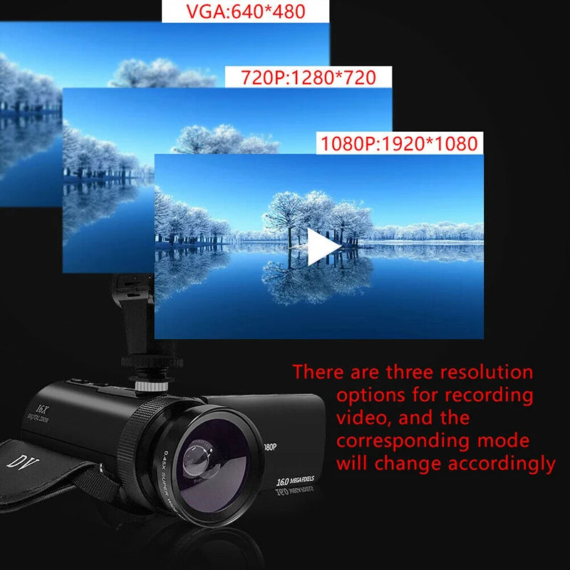 1080P HD Professional Digital Video Camera With Mic 16 Million Pixels DV Audio Multifunction Anti-shaking Photographic Machine
