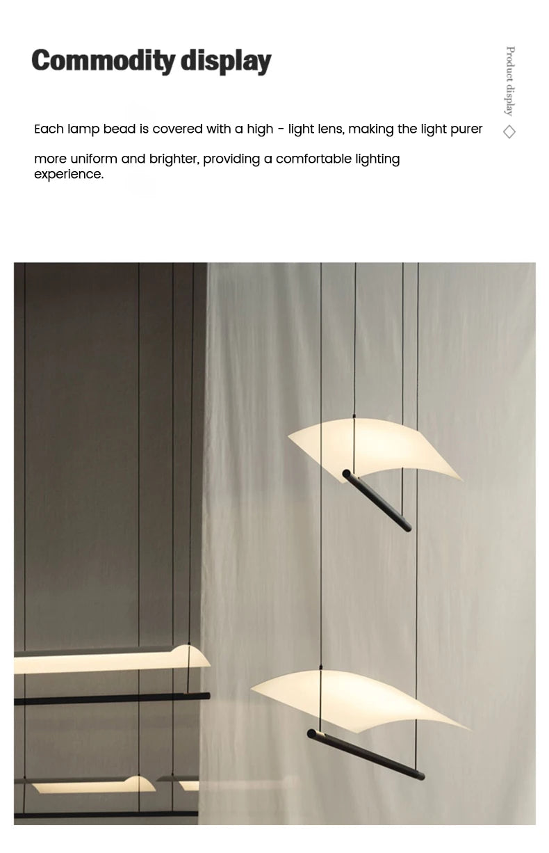 Modern Salon Lightings Home Decoration Simplicity Long Strip Design Led Lamp Nordic Office Living Room Dining Home Decoration