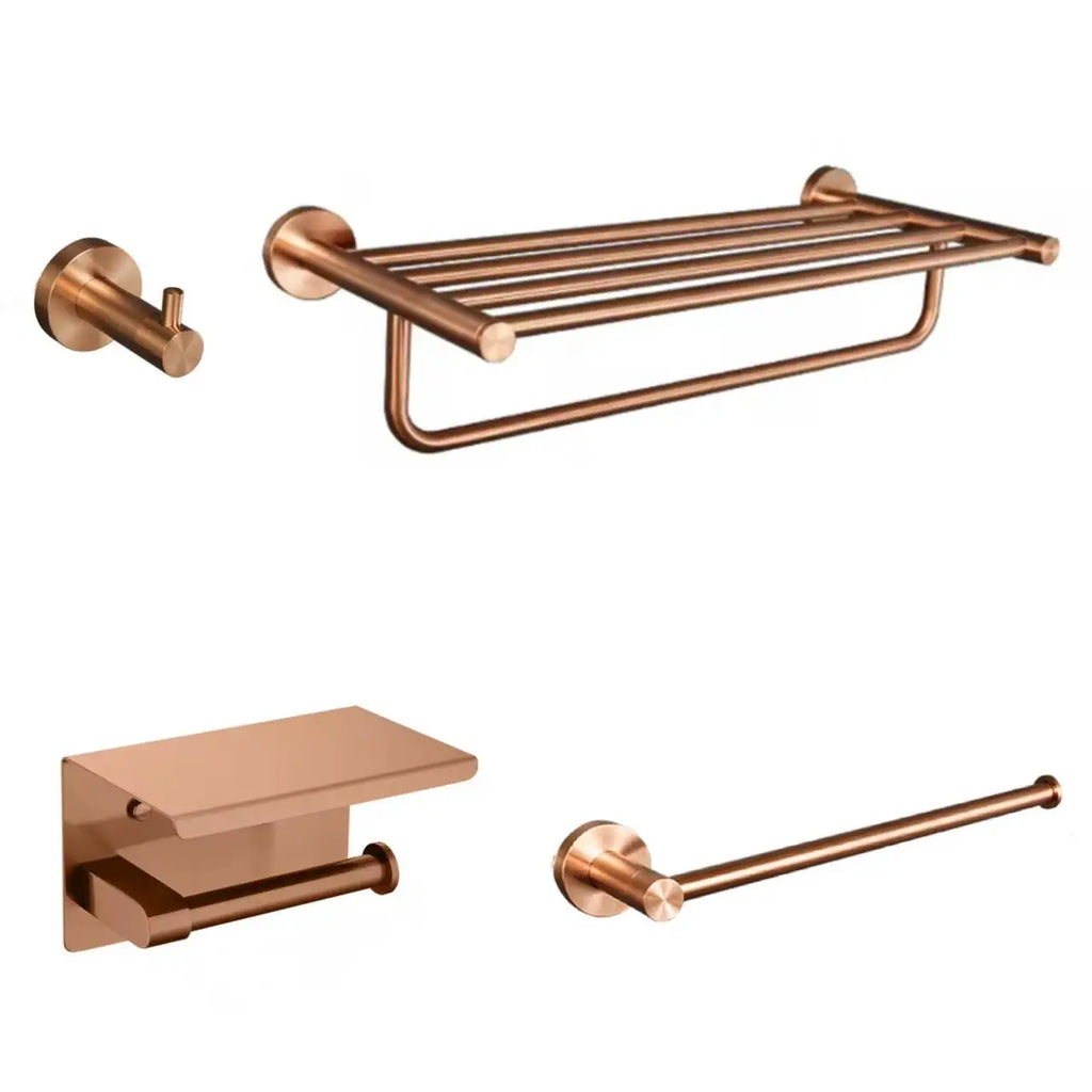High-quality Brushed Rose Gold 304Stainless Steel Beautiful Wall Hook Toilet Paper Holder Towel Bar Bathroom Accessories