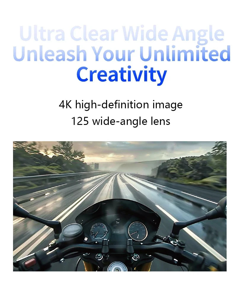 HD 4K Action Camera Wireless Wi-Fi Mini Outdoor Sports Cam Waterproof Multi-Function Cycling Recorder Wearable Helmet Cam