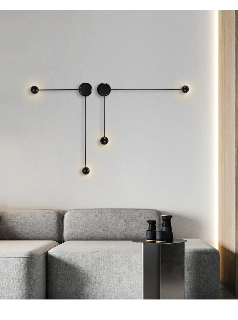 Postmodern Wall Lamp Iron Line Lamp Modern minimalist wall light Bedroom  Background Wall Restaurant Bar wall metal decor light