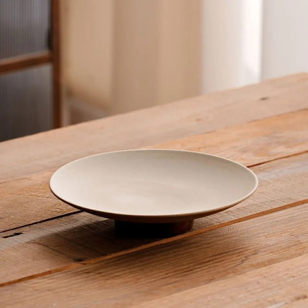 Kitchen Organizer Ceramic Storage Tray Durable Wooden Dessert Tray Reusable Simple Fruit Plate Commercial