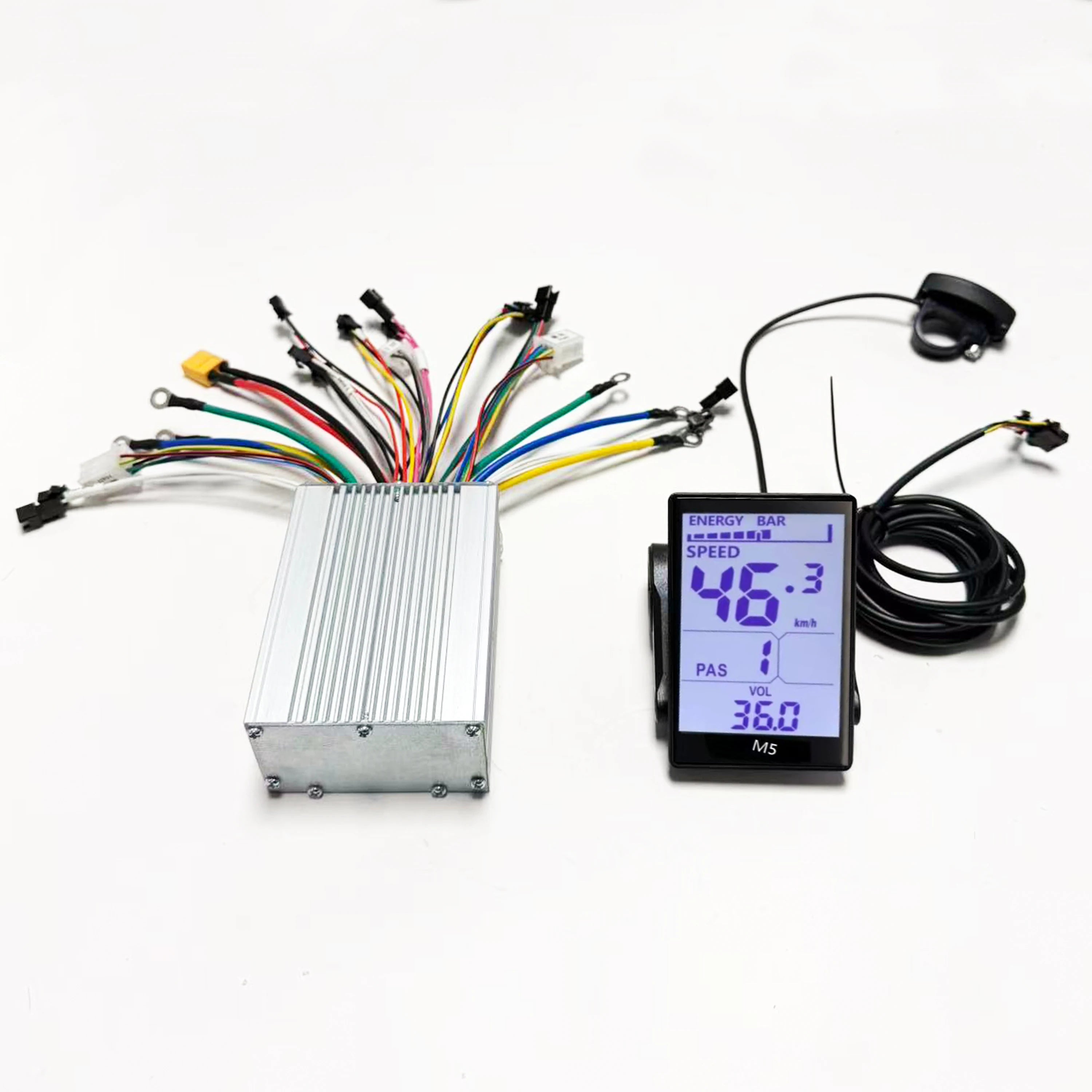 25A+25A Dual Drive 12MOSFET 36V/48V/64V 1000W (500W * 2) Brushless DC Electric Scooter Controller + M5 UART NO.2 LCD for 2 Motor