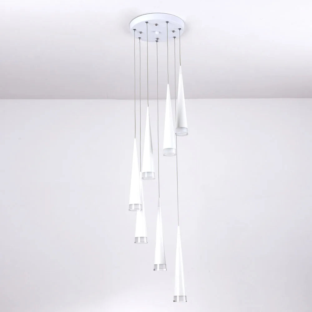 LED Stair Pendant Lights Modren Villa Indoor Lighting Hanglamp Shop Window Pendant Lamps 3/5/7/10/12/15 Heads Lamparas Luminaria