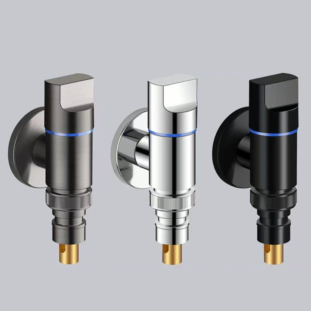 Stainless Steel G1/2 Water Stop Valve For Bathrooms Washing Machine Automatic Water Stop Valve Quick Opening Angle Valve
