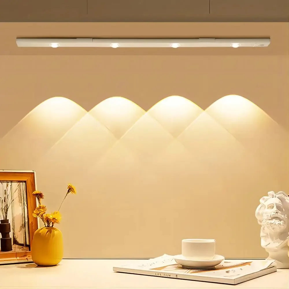 LED Ultra Thin Under Cabinet Lights Motion Sensor Night Light Wireless 3Color Dimmable For Kitchen Cabinet Bedroom Wardrobe Ligh
