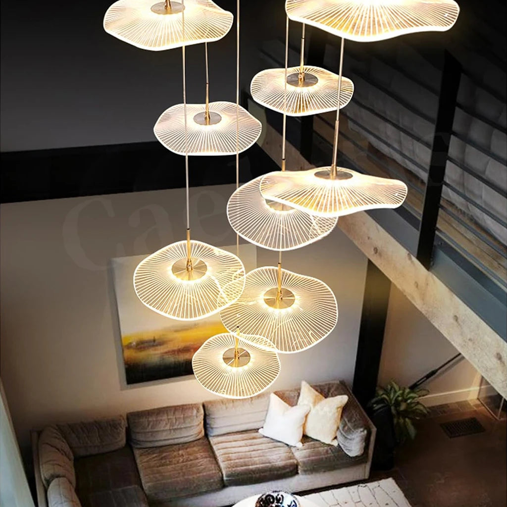 Modern LED Stair Chandeliers For Living Room Dining Room Pendant Lights Home Decoration Indoor Lamps  Hanging Lighting Fixtures