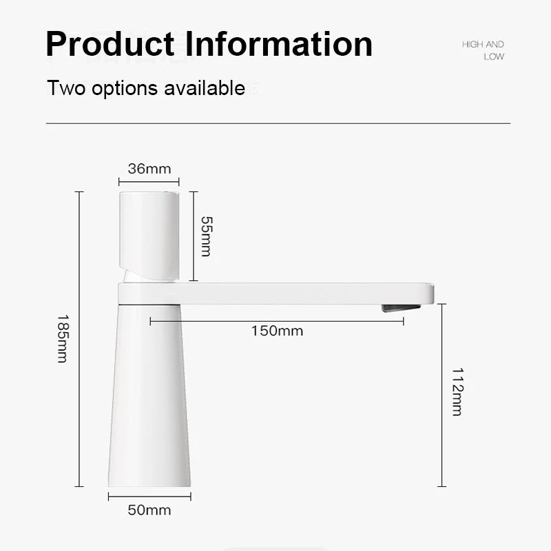 Bathroom Basin Faucet Stainless steel Mixer Tap Black/Chrome/White Wash basin Faucet Single Handle Hot and Cold Faucet