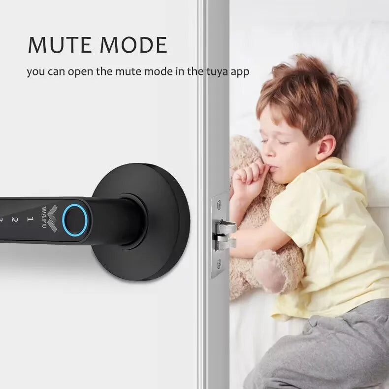Multiple Unlocked ways with Phantom Password Fingerprint Free Tuya Smart Management APP HandleDoor Lock for Home Office Hotel