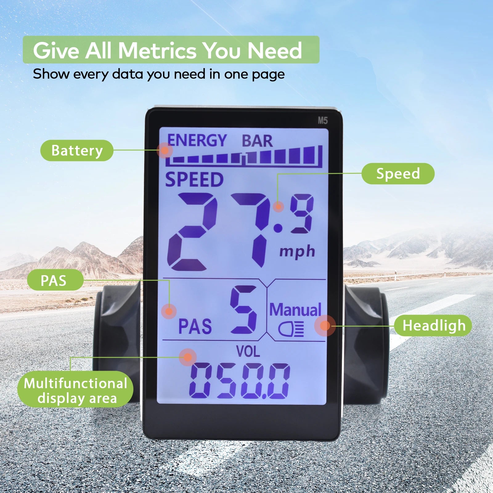 M5 Display 24V-60V Electric LCD Display LCD Display for Electric Bike Scooter Waterproof LCD Panel Screen Ebike Computer