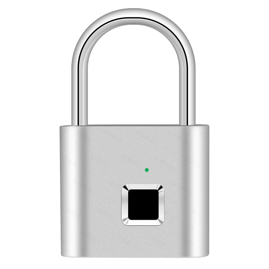 KERUI Fingerprint Lock Keyless USB Charging Smart Padlock Waterproof Door Lock 0.2sec Unlock Portable Anti-theft Padlock Zinc