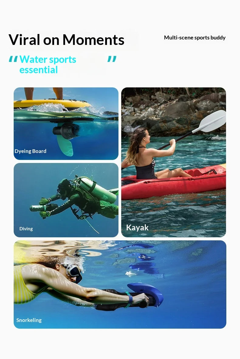 Underwater Scooter 1100W Sea Scooter with 3-Speed Dual Mode 10ft/s Max 80-Min Runtime 164ft Depth for Diving Snorkeling SUP