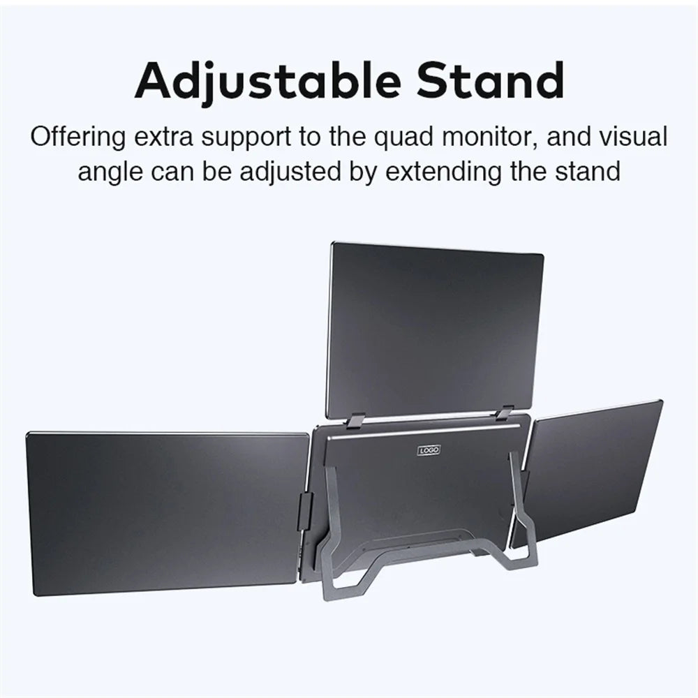 Rospider 14 to 18.5 inch Triple Screen Extender Laptop Monitor FHD Quad Display Portable Foldable Extended for MacBook Windows