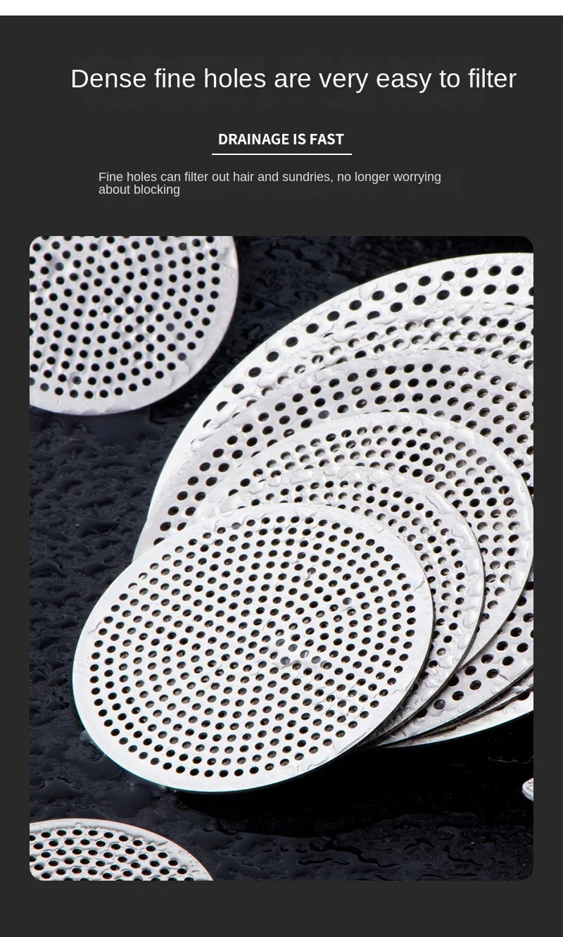 Drain Cover Bathroom Tool 304 Stainless Bathroom Accessories Sink Strainer Drains Cover Floor Drain Pad Hair Filter