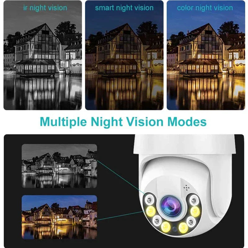 iCsee Outdoor Security Camera - 8MP 4K Wireless PTZ IP Cam with Color Night Vision & AI Auto Tracking, Home CCTV Surveillance