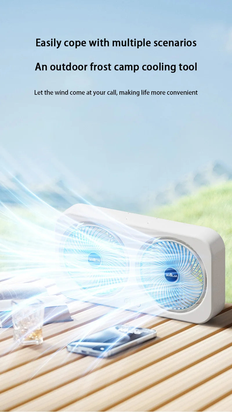 Double Head Fan Air Circulation Fan Dormitory Home Silent Charging Desktop Wall Mounted Super Strong Small Electric Fan