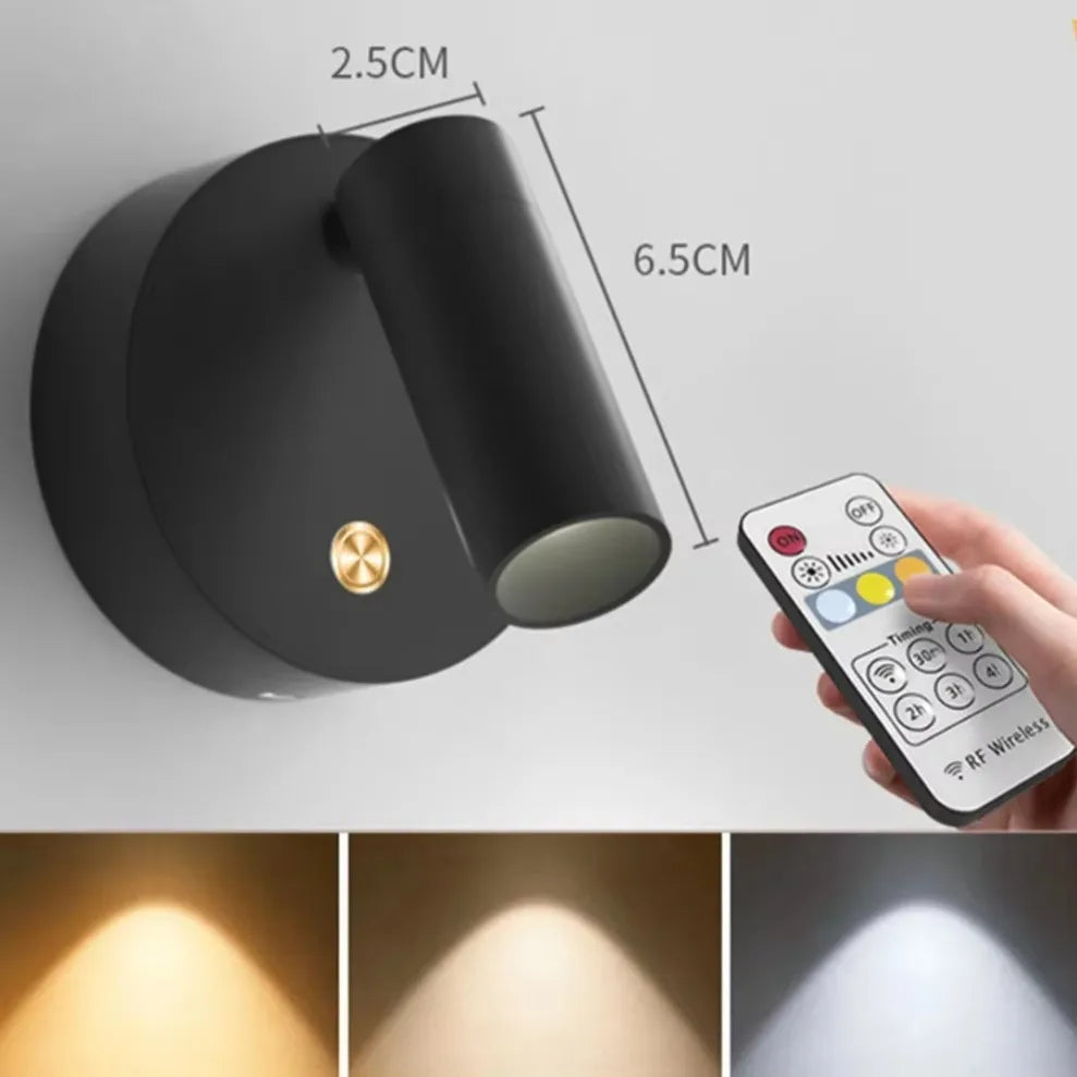 LED Bedroom Wall Light With Touch Switch Black White Magnet Magnetic Base Dimmable For Bedside Study Reading USB Rechargeable