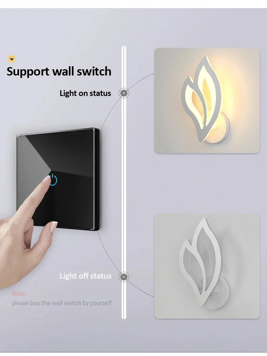 Modern LED Wall Light Bedside Lamps Minimalist Sconces Indoor Lighting Interior Wall Lamp Room Decoration for Bedroom Aisle Lamp