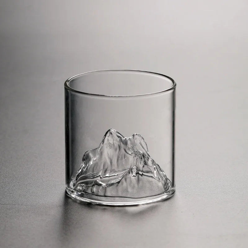 Guanshan Whiskey Glass Glass Glacier Mountain Cup Suitable for Drinking Whiskey Cognac Cocktail Ice Glass