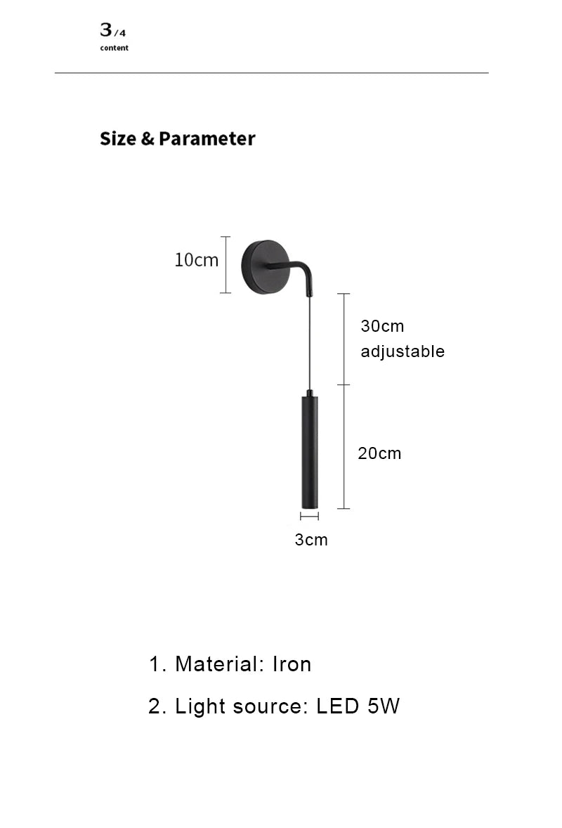 Modern Wall Lamp LED Wall Light Simplicity Spotlights Wall Sconces Indoor Lighting Room Decor For Bedroom Living Room Bedside