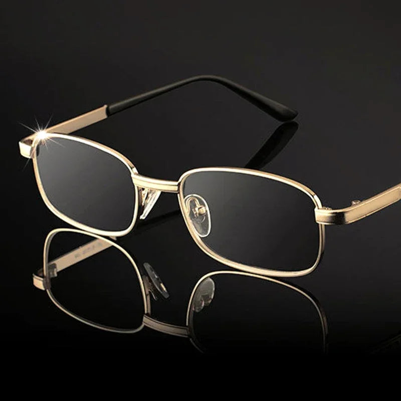 Design Reading Glasses for Men and Women Full-frame Alloy Clear HD Lens Presbyopia Eyeglasses Impact Scratch Resistant 0 To +4.0