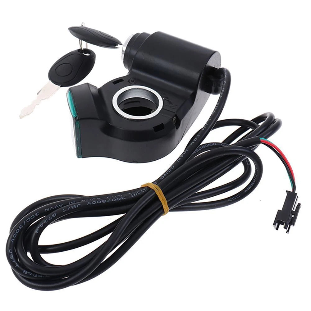 E-Bike Thumb Throttle With Key Lock And Battery Level Display 24V-72V Electric Scooter Grip 7/8 Inch Handlebar Twist Accelerator