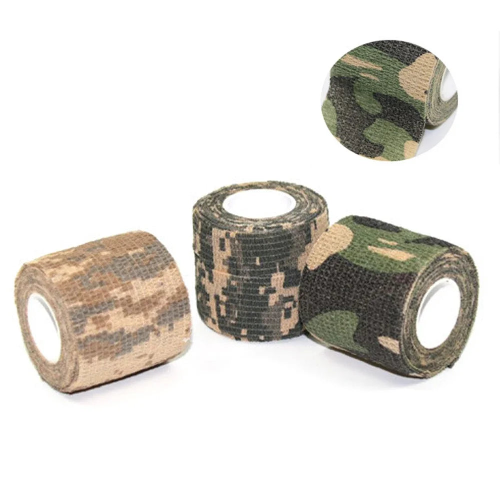 Elastic Wrap Tape  Adhesive Outdoor Hunting Camouflage Stealth Tape Waterproof Wrap Durable Self Adhesive Elastic Bandage