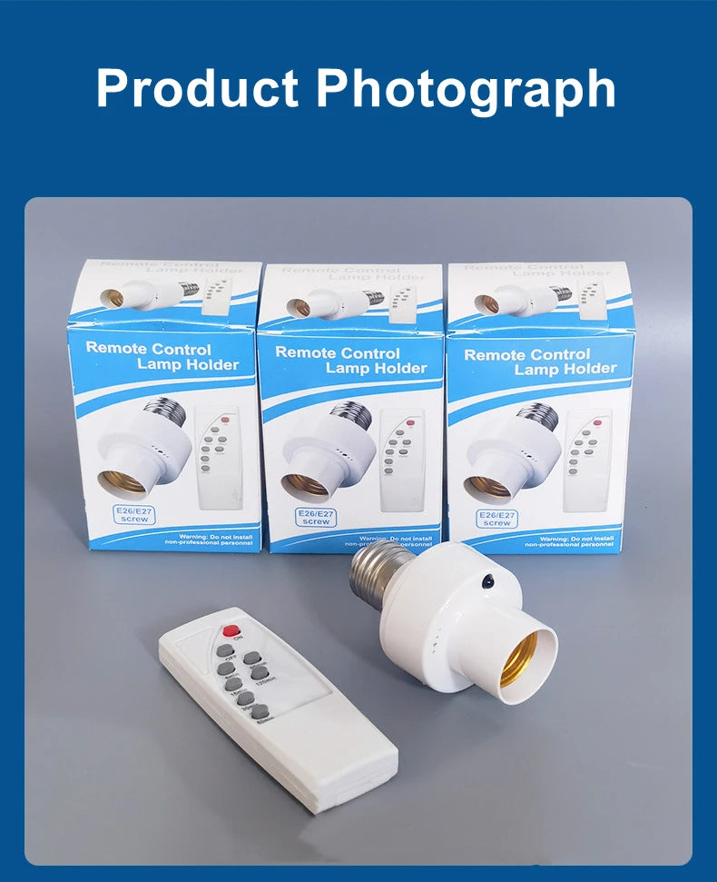 E27 Smart Lamp Holder Infrared Wireless Remote Control Timer Switch AC85-265V 220V 110V House Switch Baby Room Bedroom Switch