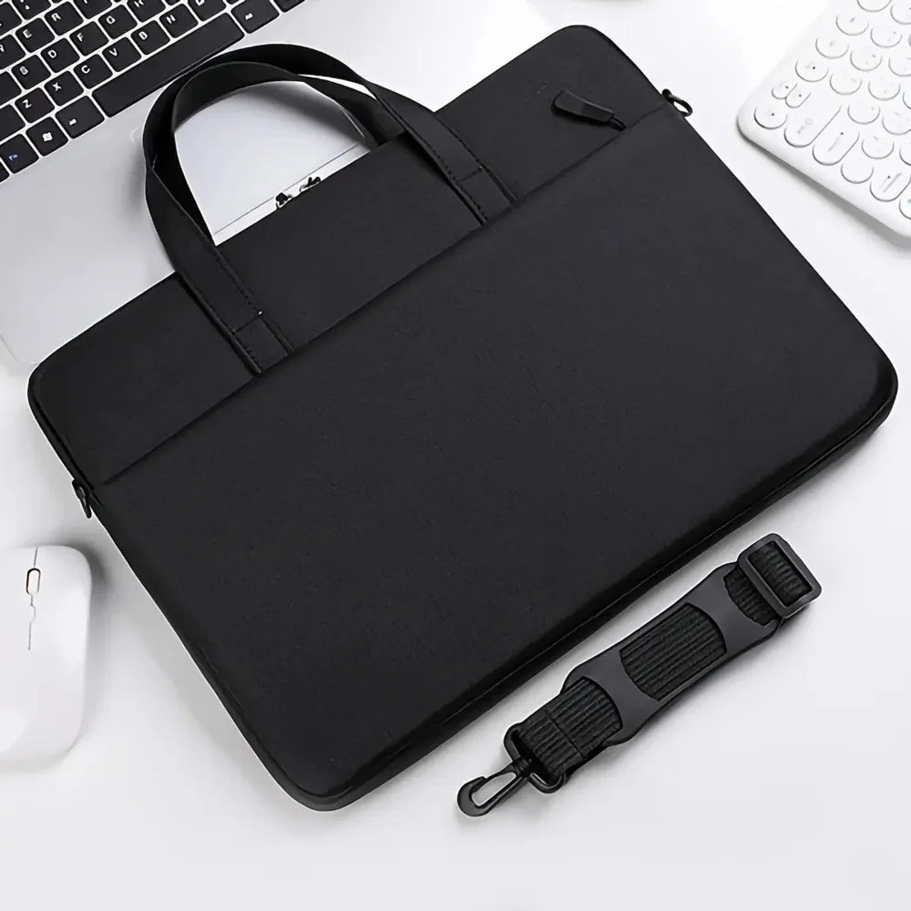 1 solid-color, minimalist, portable laptop bag; portable business travel laptop sleeve; zippered crossbody laptop bag