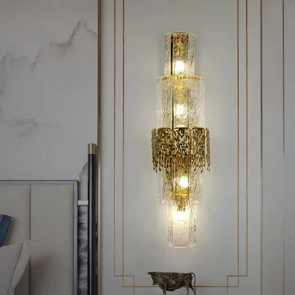 Light Luxury Led Wall Lamp Home Decoration Living Room Tv Background Wall Staircase Bedroom Italian Bedside Glass Wall Lamp