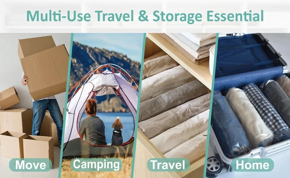 Travel Compression Bags, Roll Up Travel Space Saver Bags for Luggage, Cruise Ship Essentials Cothes, Folding Compressed Bag