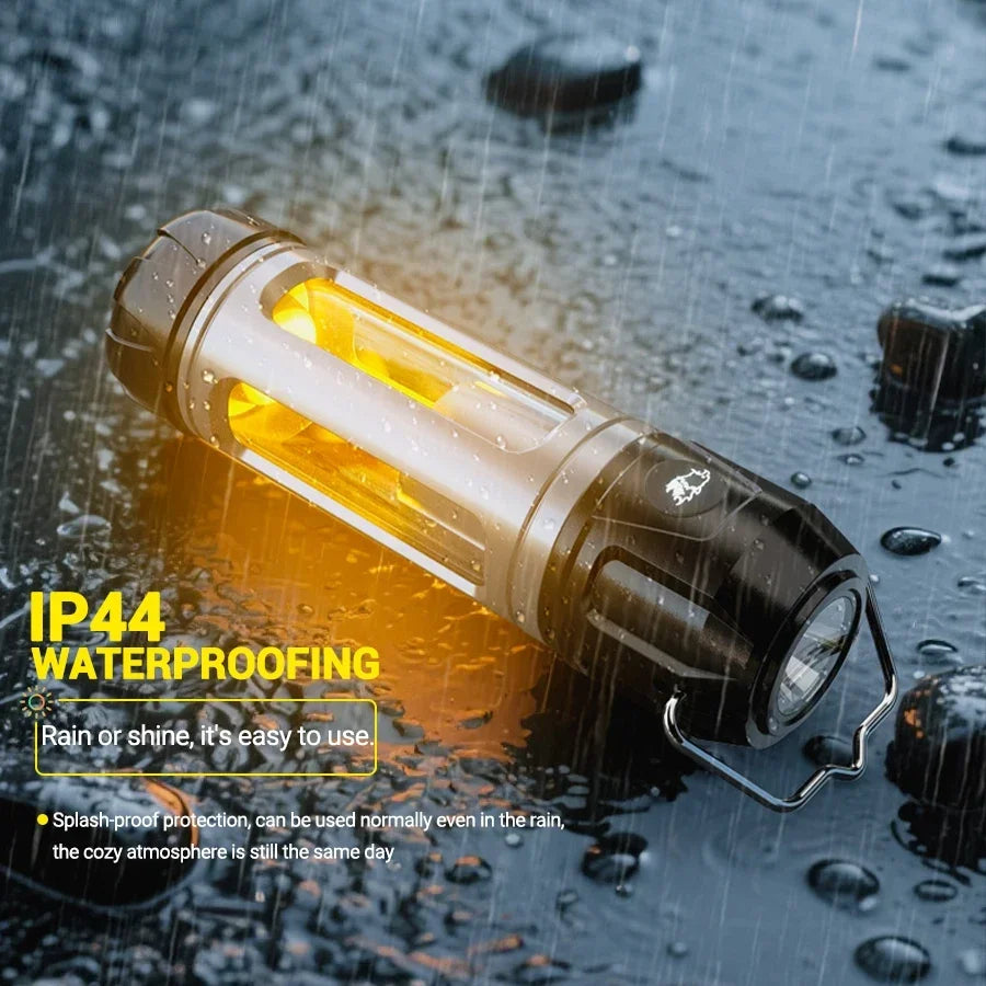 Camping Light Lightweight Handheld Torch  5 Lighting Modes Rechargeable Tent Lamp for Patio Climbing 8 Light Filaments