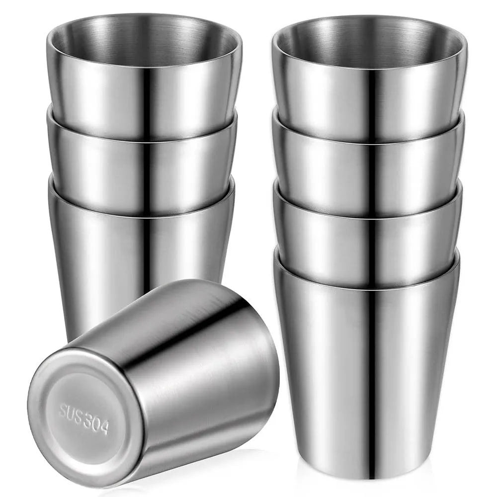 Stainless Steel Cups Double Wall Tumbler Glasses Stackable Glasses Metal Drinking Cups Insulated Drinking Glasses Reusable