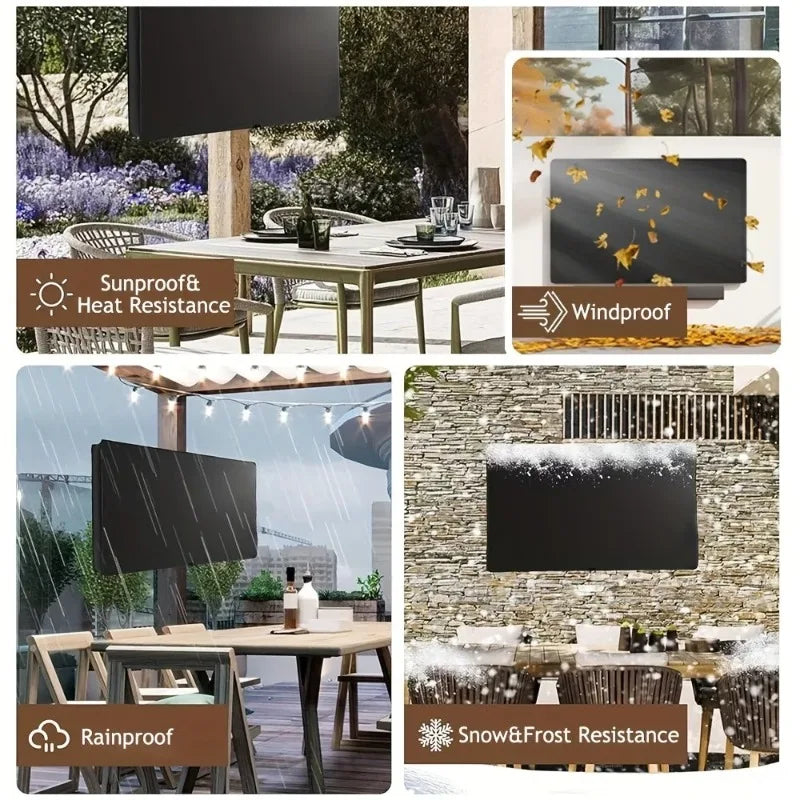 Garden Patio Outdoor TV Covers Protect TV Screen Weatherproof Dust-proof Oxford Fabric Dust Cover for Flat Screen Television