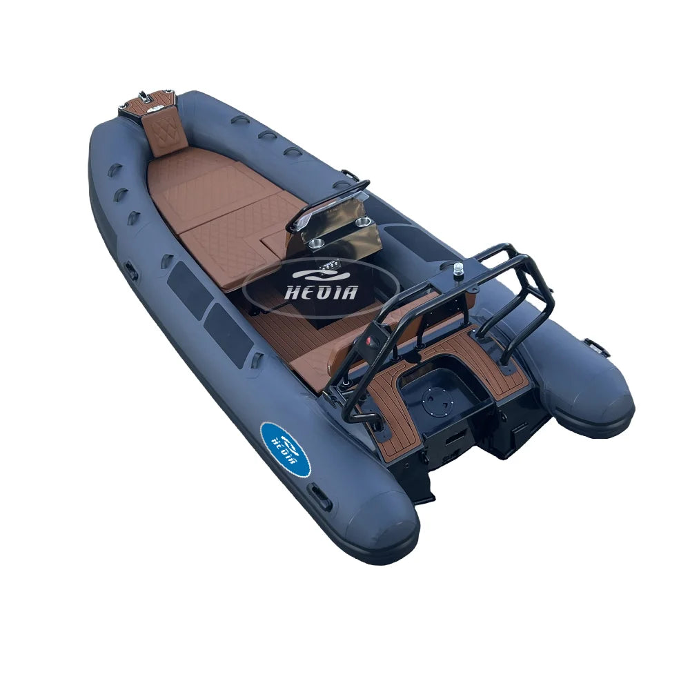 High-end 480 Aluminium Rib Inflatable Rigid Boat with Outboard Engine 1.2mm 8-Person for Fishing Lake Sports and Rowing