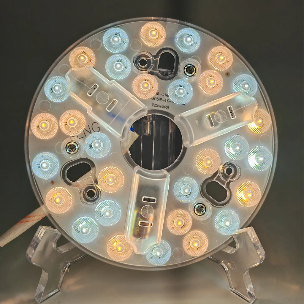 5.3 Inch Ceiling Fan LED Light Kit 3 Colors (3000K/4200K/6500K) Dimmable 15W 95-265V Easy Retrofit Suitable For Living Room