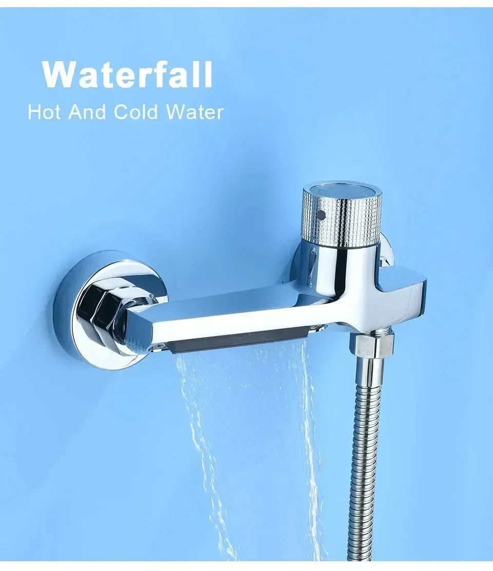 Bathtub Faucet Multi-functional Bathroom Hot and Cold Tap Water Heater Mixing Valve Shower Faucet Bathroom Accessories