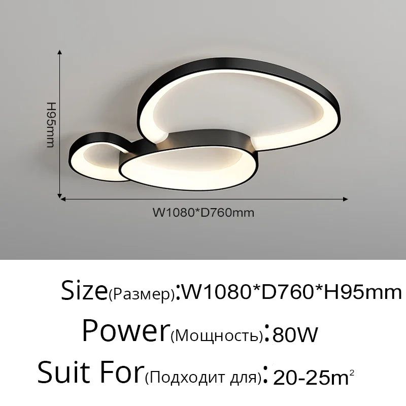 Modern Round LED Ceiling Light with Adjustable Brightness for Living Room Bedroom Dining Room Home Decor Lusters Luminaires