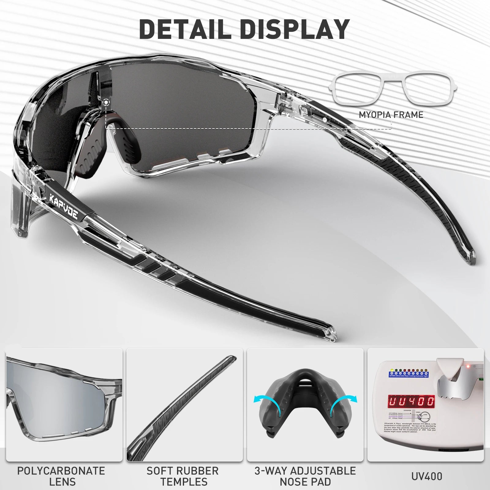 KAPVOE UV400 Cycling Glasses Men MTB Cycling Sunglasses Outdoor Sports Running Eyewear Women Road Bike Glasses