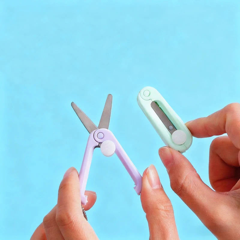 Mini Portable Portable Small Scissors Creative Paper-cutting Notebook Tool That Can Be Extended and Folded